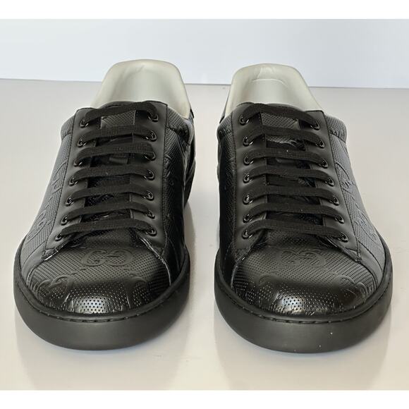 Gucci Men’s GG Embossed Leather Black Sneakers 15.5 US (15 Gucci) 625787 IT NIB - Picture 11 of 16
